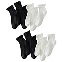 Hstyle 6 Pairs of Ruffle Socks Women, Cute Ruffle Ankle Socks