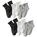 Hstyle 6 Pairs of Ruffle Socks Women, Cute Ruffle Ankle Socks