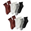 Hstyle 6 Pairs of Ruffle Socks Women, Cute Ruffle Ankle Socks