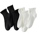 Hstyle 6 Pairs of Ruffle Socks Women, Cute Ruffle Ankle Socks