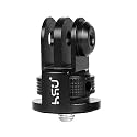 HSU Aluminium Camera Tripod Mount Adapter, 1/4" 20 for GoPro Hero 12/11/10/9/8/7, Insta360 X3/X2/X/RS/R & Other Cameras (Black)