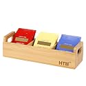 HTB Small Bamboo Tea Bag Holder with 3 Compartments