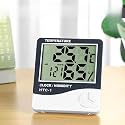 HTC-1 Digital Wall Clock Hygrometer Thermometer with Humidity Meter – Accurate Indoor Sensor, LCD Display, Real-Time Monitoring for Home & Office