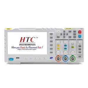 htc instruments 100mhz 2 channel digital storage oscilloscope model - dso-10100s with signal generator amp lcd display