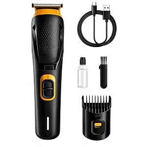 htc trimmer for men multi-purpose body groomer rechargeable hair clipper beard styling device with adjustable comb precision t-blade usb charging cable cleaning brush amp oil