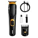 HTC Trimmer for Men, Multi-Purpose Body Groomer, Rechargeable Hair Clipper, Beard Styling Device with Adjustable Comb, Precision T-Blade, USB Charging Cable, Cleaning Brush & Oil