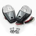 MT224-012- CARBON CLEAR Flush Mount Motorcycle Turn Signals Blinker Light Compatible with Universal Sportbikes