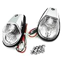 MT224-012-CD+CL Clear Flush Mount Motorcycle Turn Signals Blinker Light Compatible with Universal Sportbikes
