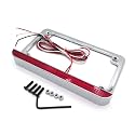 for Universal Motorcycle 7Inches x4 Inches Flat License Plate Frame Bracket Tag Holder with 6 Inches LED Bar Chrome [P/N: MT294-002-CD]