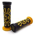 XH4089- (Left:7/8"/ Right:1") Universal [Yellow] Skull Motorcycle Grips Compatible with Left side 22mm (7/8"), Right Side: 25mm (1") Motorcycle Hand Grips