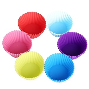 silicone muffin mould - pack of 6 multicolour 4-inch
