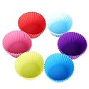 Silicone Muffin Mould - Pack of 6 (Multicolour, 4-inch)