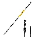 HUAALIUCHE 36" Flexible Installer Drill Bit for Pulling Wires in Walls, Ceilings, and Sidewalks, 9/16" Auger with Screw Point & Fish Eye, 3/16" 3-Flat Shank for Wood & Conduits, Storage Tube