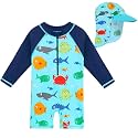 HUAANIUE Toddler Boy Swimsuit Rashguard One-Piece Swimwear 0-6 Years