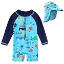 HUAANIUE Toddler Boy Swimsuit Rashguard One-Piece Swimwear 0-6 Years
