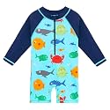 HUAANIUE Toddler Boy Swimsuit Rashguard One-Piece Swimwear 0-6 Years
