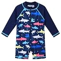 HUAANIUE Toddler Boy Swimsuit Rashguard One-Piece Swimwear 0-6 Years