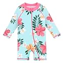HUAANIUE Toddler Girl Swimsuit Long Sleeve UPF50+ Sun Protection 0-6T
