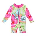HUAANIUE Toddler Girl Swimsuit Long Sleeve UPF50+ Sun Protection 0-6T