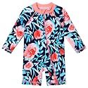 HUAANIUE Toddler Girl Swimsuit Long Sleeve UPF50+ Sun Protection 0-6T