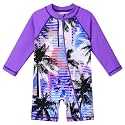 HUAANIUE Toddler Girl Swimsuit Long Sleeve UPF50+ Sun Protection 0-6T