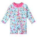 HUAANIUE Toddler Girl Swimsuit Long Sleeve UPF50+ Sun Protection 0-6T