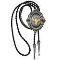 HUABOLA CALYN Native American Bolo tie Rodeo Cowboy Leather Necktie Western Bolo ties for Men Women Necktie for Concert Fans