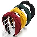 Huachi Christmas Headbands for Women Hair Accessories, Red Grenn Yellow Knotted Headbands Holiday Party Headband Christmas Gifts