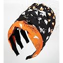 Huachi Halloween Headbands for Women Girls, Boo Pumpkin Skeleton Candy Knotted Headband 4PCS, Halloween Hair Accessories Gifts