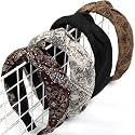 Huachi Headbands for Women Non Slip Fashion Womens Headbands Knoteed - Cute Boho Hair Accessories for Women Designer Print 4PCS