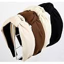 Huachi Knotted Headbands for Women Trendy Non Slip Womens Headbands with Knot, Wide Thick Head Bands for Women, Fashion Top Knot Headband for Girls Hair Accessories