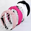 Huachi Pink Headbands for Women Girls Valentine‘s Day Head bands Non Slip Cute Knotted Headbands Fashion Womens Headband Wide Top Knot Hairband for Women‘s Hair Pink Girls Hair Accessories for Women