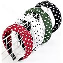 Huachi Polka Dot Headbands for Women Trendy Knotted Headbands for Girls Christmas Cute Top Knot Head Bands for Women's Hair Non Slip Fashion Hair Accessories for Women Girls