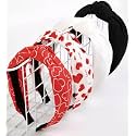Huachi Valentine's Day Headbands for Women Girls Heart Headbands Non Slip Cute Knotted Headband Fashion Women Head Bands for Hair Wide Top Knot Hairband for Women's Hair Accessories