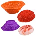 HUAKENER 2 Pack Brain Cake Mold - 2 Different Sizes Silicone Brain Gelatin Molds with Support Base, Halloween Baking Mold for Cake, Chocolate, Jello