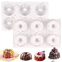 HUAKENER 2 Pcs Mini Fluted Cake Pan, 6-Cavity Fluted Tube Cake Pan