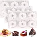HUAKENER 3 Pcs Mini Fluted Cake Pan, 6-Cavity Fluted Tube Cake Pan