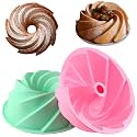 HUAKENER Large Fluted Cake Pan (2 Pack) - Nonstick Fluted Tube Pan