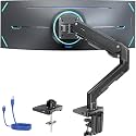 HUANUO Heavy Duty Monitor Arm for 27 to 49 inch Screens up to 35 lbs, Aluminum Ultrawide Screen Arm for Samsung Odyssey G9 and More, Fully Adjustable Monitor Stand for Desk, VESA 75mm or 100mm