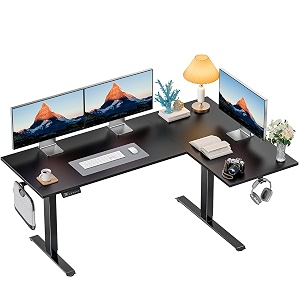 HUANUO L Shaped Standing Desk with Dual