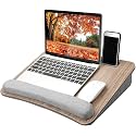 HUANUO Laptop Lap Desk with Cushion, Fit up to 15.6" Laptops, Woodgrain