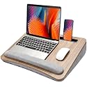 HUANUO Laptop Lap Desk with Cushion, Fit up to 17" Laptops, Woodgrain