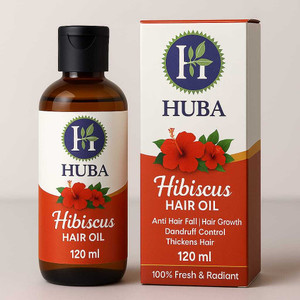 huba hibiscus oil for anti hair fall - dandruff controls - thickens - glossy hair oil 120 ml