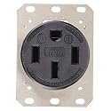 Hubbell Wiring Device-Kellems 50 A, Industrial, Receptacle, Black, No Tamper Resistant HBL9450A - 1 Each