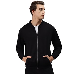 Hubberholme Mens Cotton Blend Solid Collared Sweatshirt