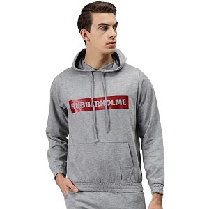 Hubberholme Mens Cotton Blend Brand Printed Hooded