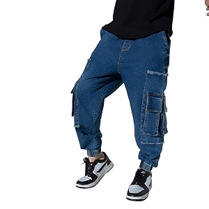 Hubberholme Mens Loose Fit Cargo Jogger Jeans
