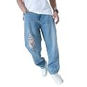 Hubberholme Men39s Knee Distressed Loose Fit Jeans