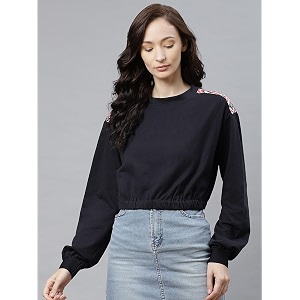 Hubberholme Women Navy Blue Sweatshirt
