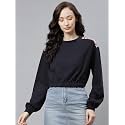 Hubberholme Women Navy Blue Sweatshirt